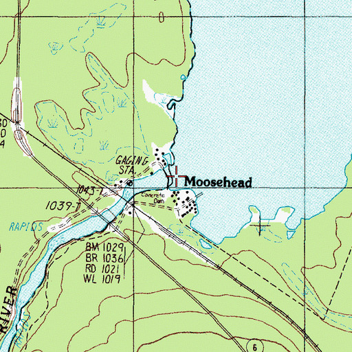 Topographic Map of East Outlet Dam, ME