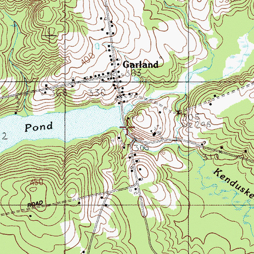 Topographic Map of Garland Pond Dam, ME