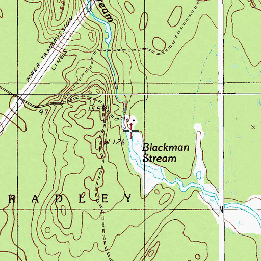 Topographic Map of Blackman Stream, ME