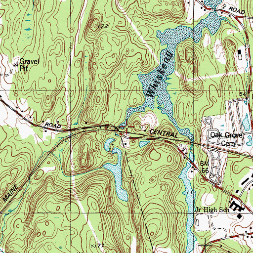 Topographic Map of Whiskeag Creek Dam, ME