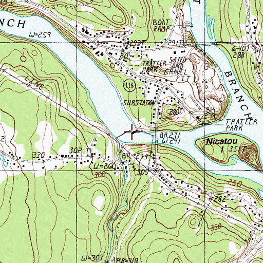Topographic Map of Medway Dam, ME