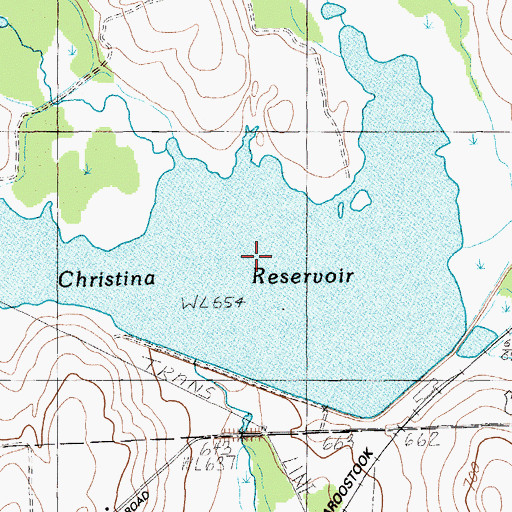 Topographic Map of Lake Christina, ME