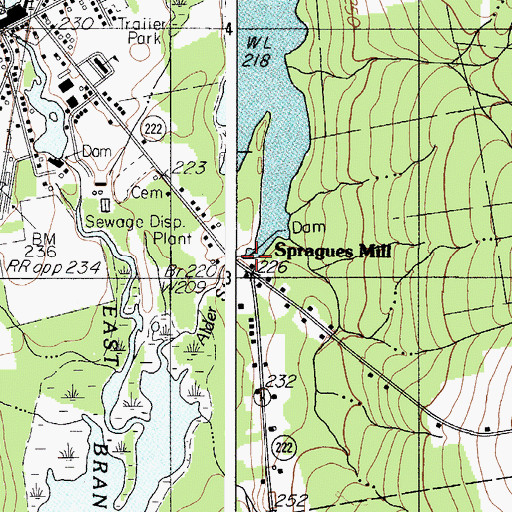 Topographic Map of Nason Dam, ME
