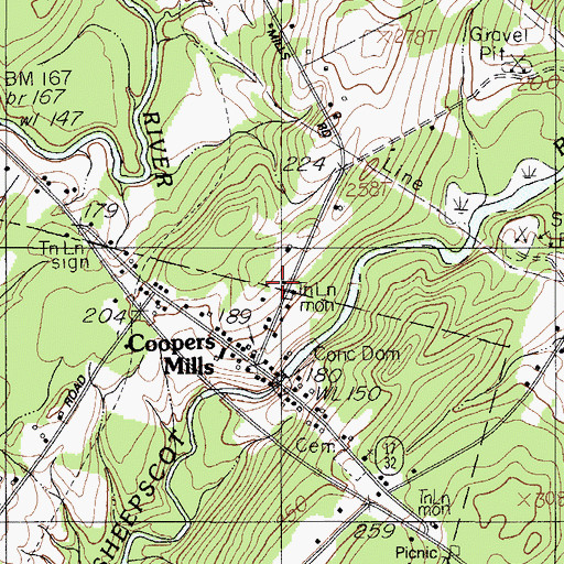 Topographic Map of Long Pond, ME