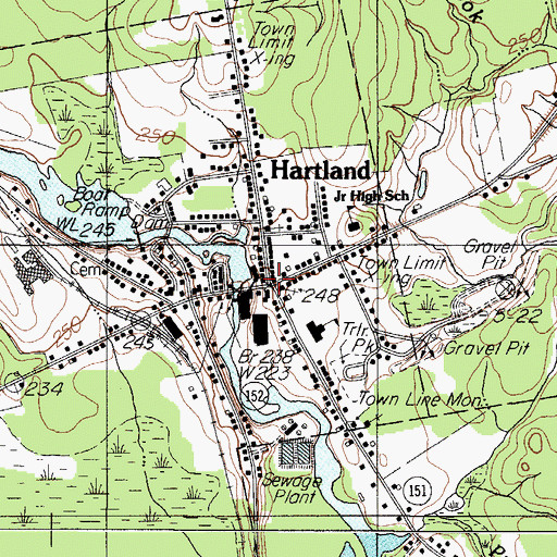 Topographic Map of Mill Pond, ME