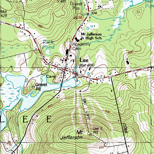 Topographic Map of Lee Dam, ME