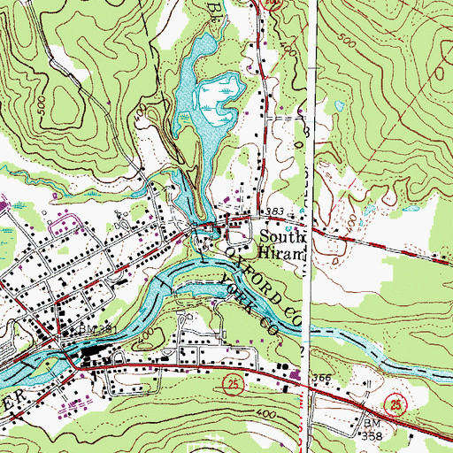 Topographic Map of Mill Pond Dam, ME