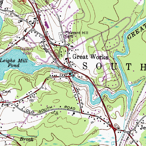 Topographic Map of Great Works Dam, ME