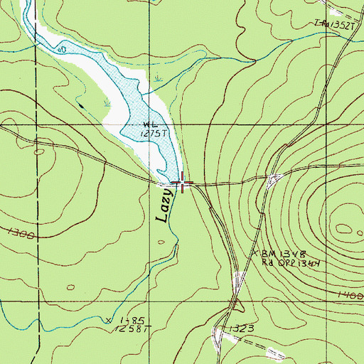 Topographic Map of Lazy Tom Dam, ME