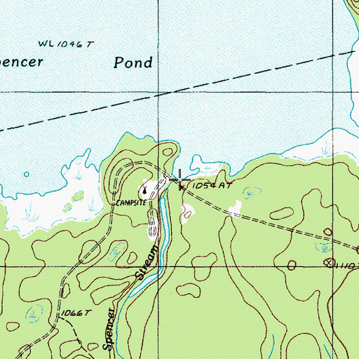 Topographic Map of Spencer Pond Dam, ME