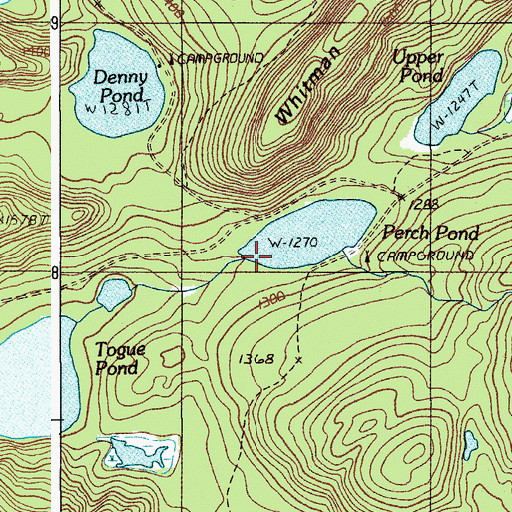 Topographic Map of Perch Pond Dam, ME