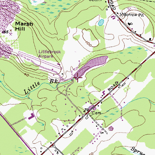 Topographic Map of Little Brook Dam, ME