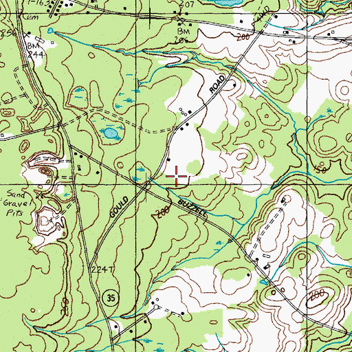 Topographic Map of Swan Pond Creek, ME