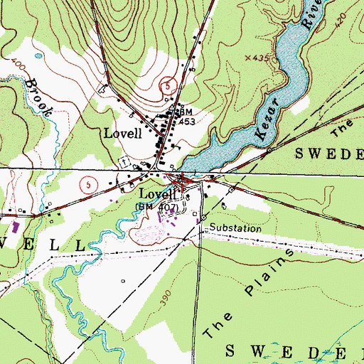 Topographic Map of Kezar River Mill Dam, ME