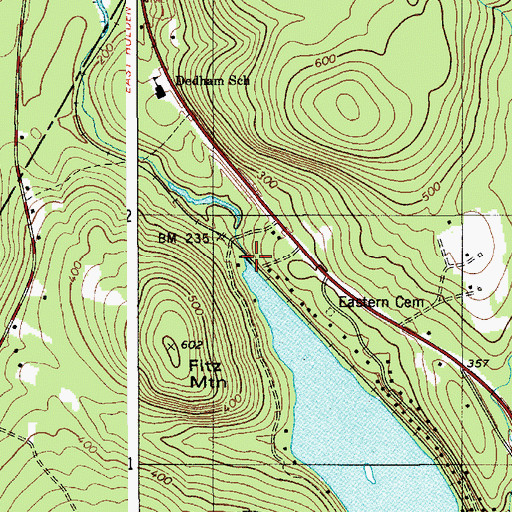 Topographic Map of Phillips Lake Dam, ME