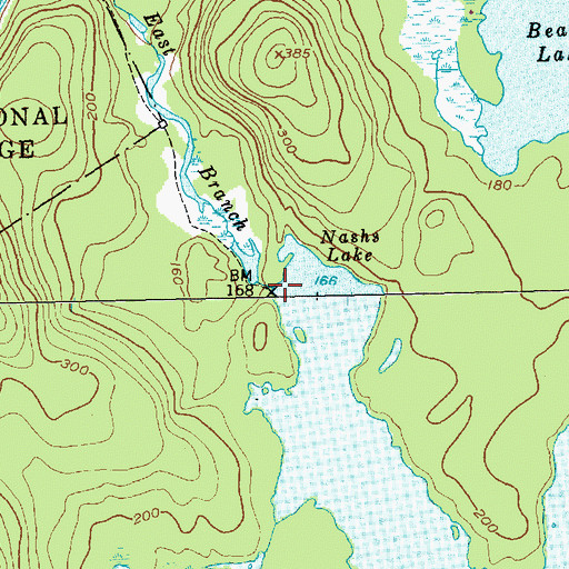 Topographic Map of Nash Lake Dam, ME