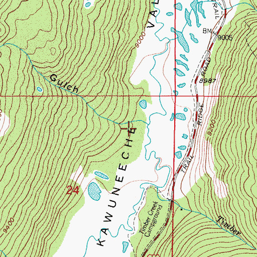 Topographic Map of Red Gulch, CO