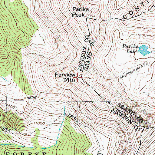 Topographic Map of Farview Mountain, CO