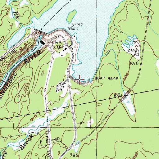 Topographic Map of Harris Dike, ME