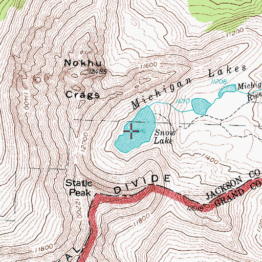 Topographic Map of Snow Lake, CO