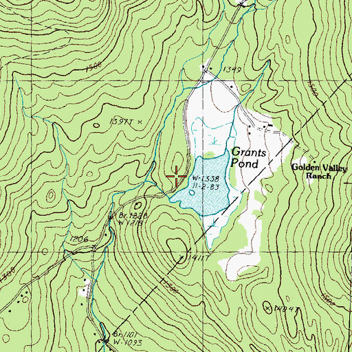Topographic Map of Grants Pond Dam, NH