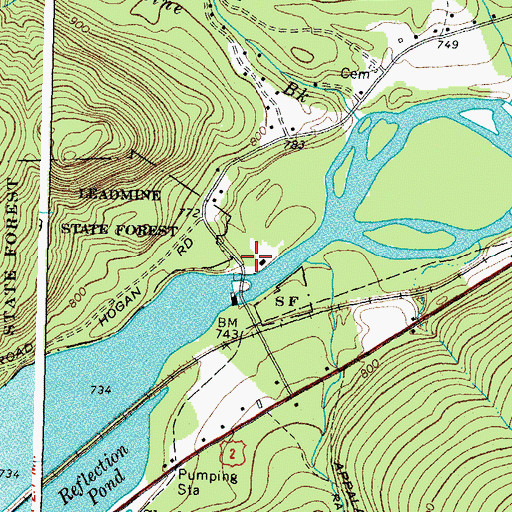 Topographic Map of Androscoggin River Reservoir, NH