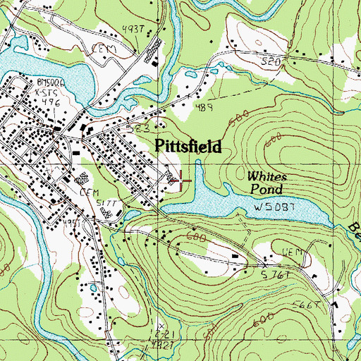 Topographic Map of Whites Pond Outlet Dam, NH