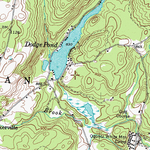 Topographic Map of Dodge Pond Dam, NH