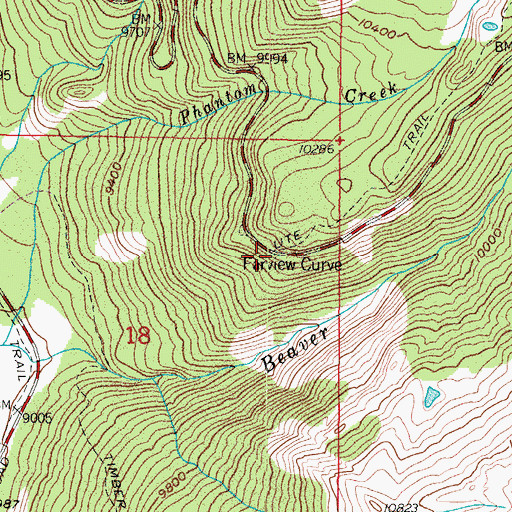 Topographic Map of Farview Curve, CO