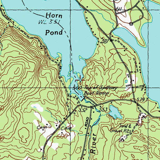 Topographic Map of Horn Pond Dam, NH