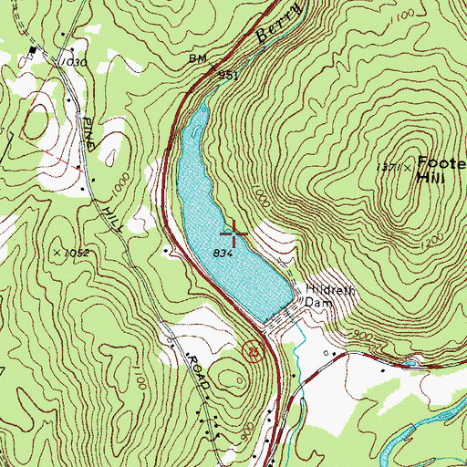 Topographic Map of Baker Floodwater Reservoir Site, NH