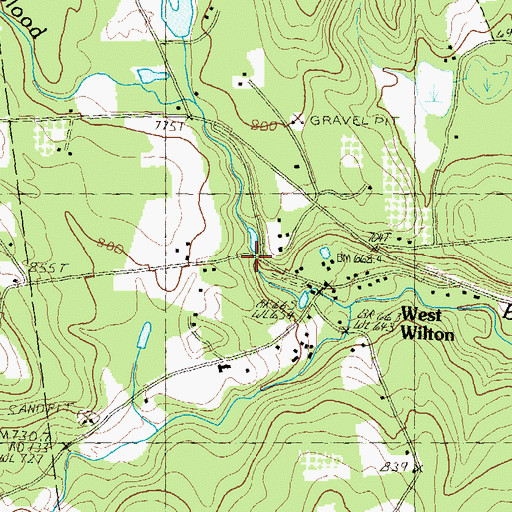 Topographic Map of Blood Brook Reservoir, NH