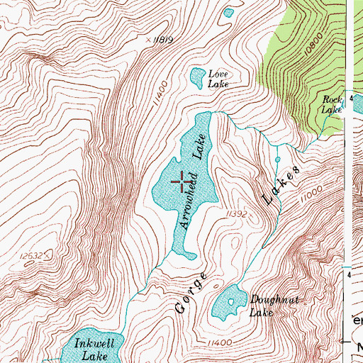 Topographic Map of Arrowhead Lake, CO