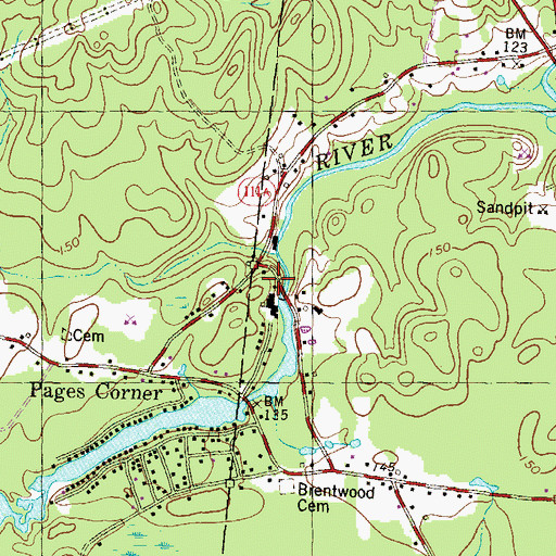 Topographic Map of Exeter River Reservoir, NH