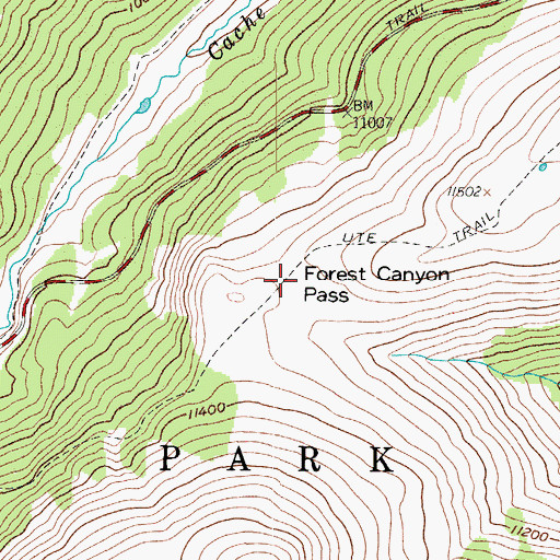 Topographic Map of Forest Canyon Pass, CO