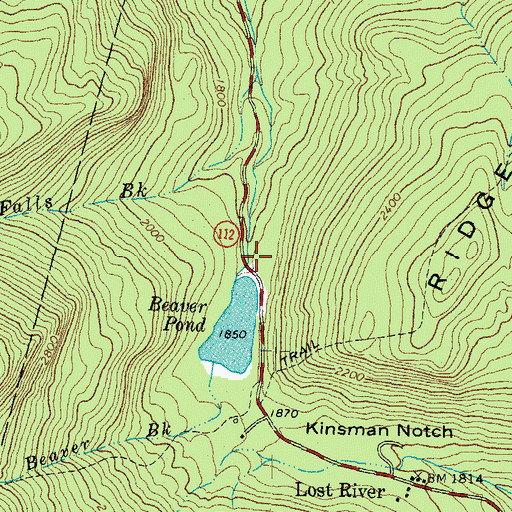 Topographic Map of Beaver Pond Dam, NH