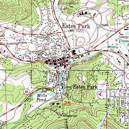 Topographic Map of Fall River, CO