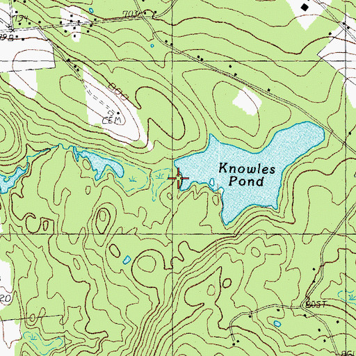 Topographic Map of Knowles Pond Dam, NH