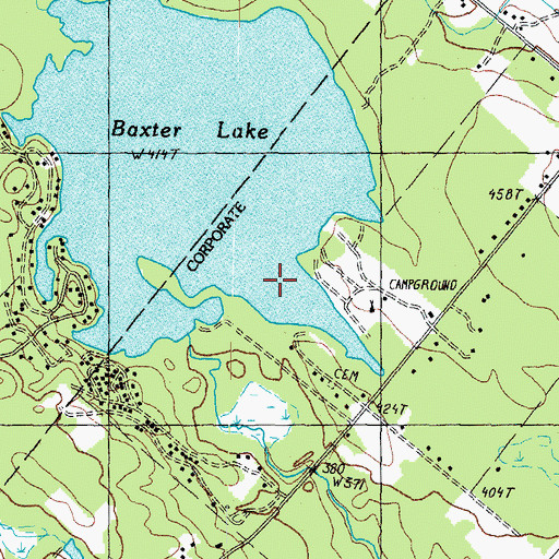 Topographic Map of Baxter Lake Center Dike, NH
