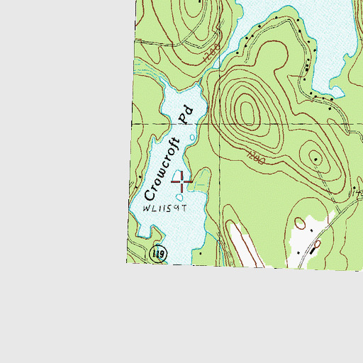 Topographic Map of Crowcroft Pond, NH
