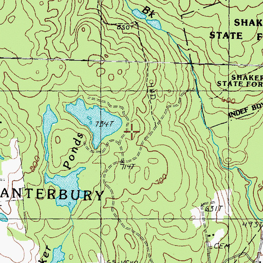 Topographic Map of East Dam, NH