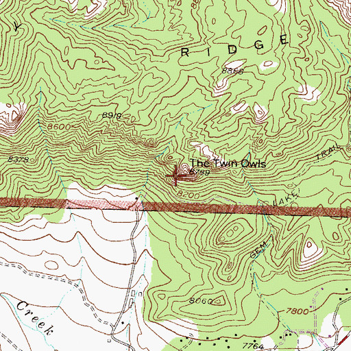 Topographic Map of The Twin Owls, CO