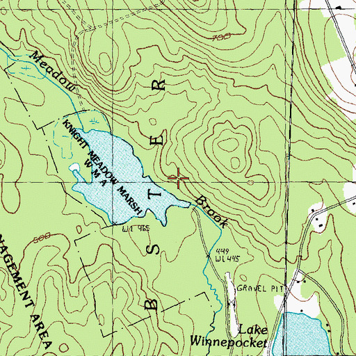 Topographic Map of Knights Meadow Marsh Reservoir, NH