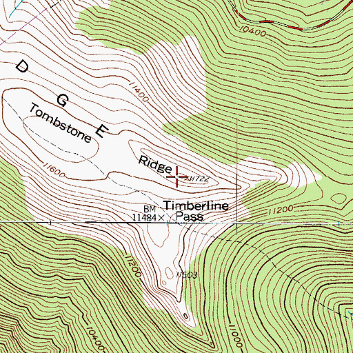 Topographic Map of Tombstone Ridge, CO