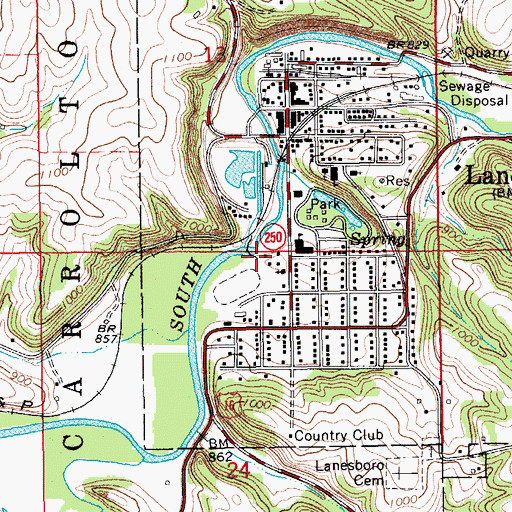 Topographic Map of Lanesboro Dam, MN