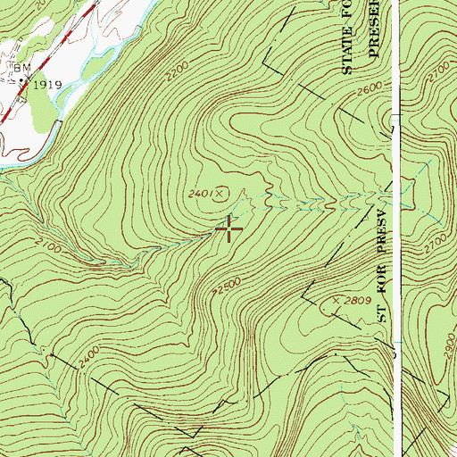 Topographic Map of North Shelter Creek, NY