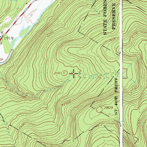 Topographic Map of East Moor Brook, NY