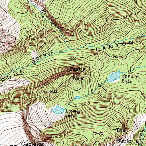Topographic Map of Castle Rock, CO