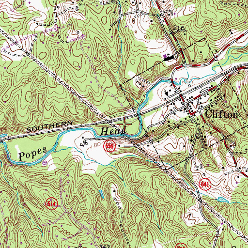 Topographic Map of Clifton Town Park, VA