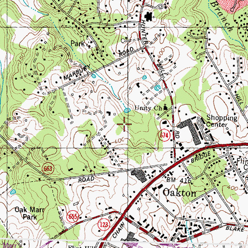 Topographic Map of Oakborough Square Park, VA